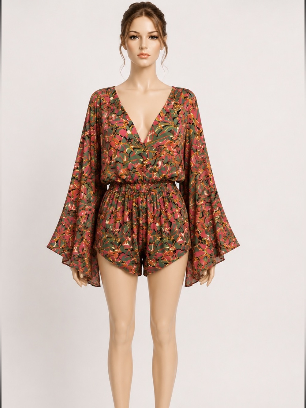 Aakaa Silky Soft Multicolor Abstract Shorts Jumper